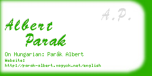 albert parak business card