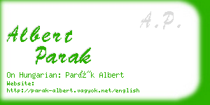 albert parak business card